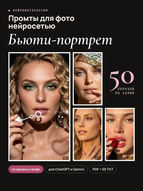 Нейрофотосессия — Бьюти-портрет: 50 промтов