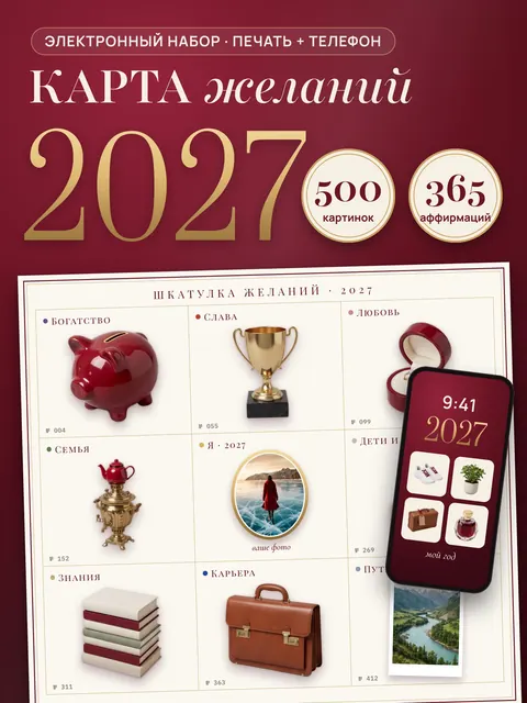 Карта желаний 2027 — Набор для печати и телефона